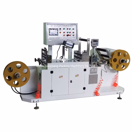 TCJ-HZ-260D Haute Vitesse PVC Pet Shrink Sleeve Label Center Colle Collage Machine de couture Machine d'étanchéité Machine d'inspection et de rembobinage Machine de découpe